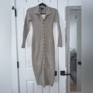 Forever 21 Taupe Long Sleeve Knit Dress